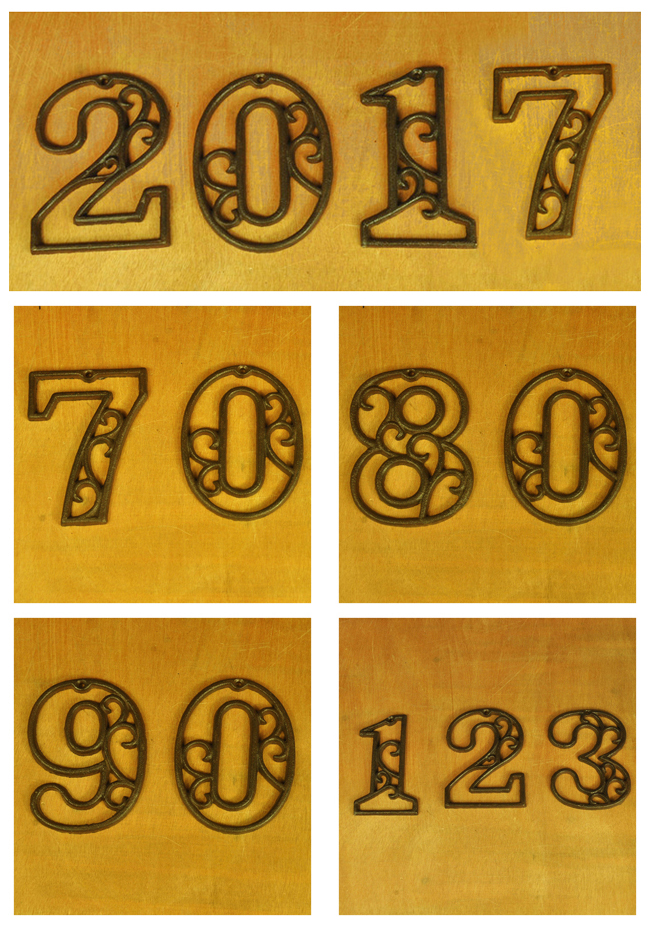 Cast Wrought Iron Black Antique Style Shop Decor Hotel Door Numbers